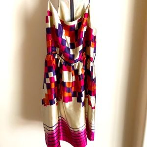 SOLD: Matty M Silk Dress Bold Colors